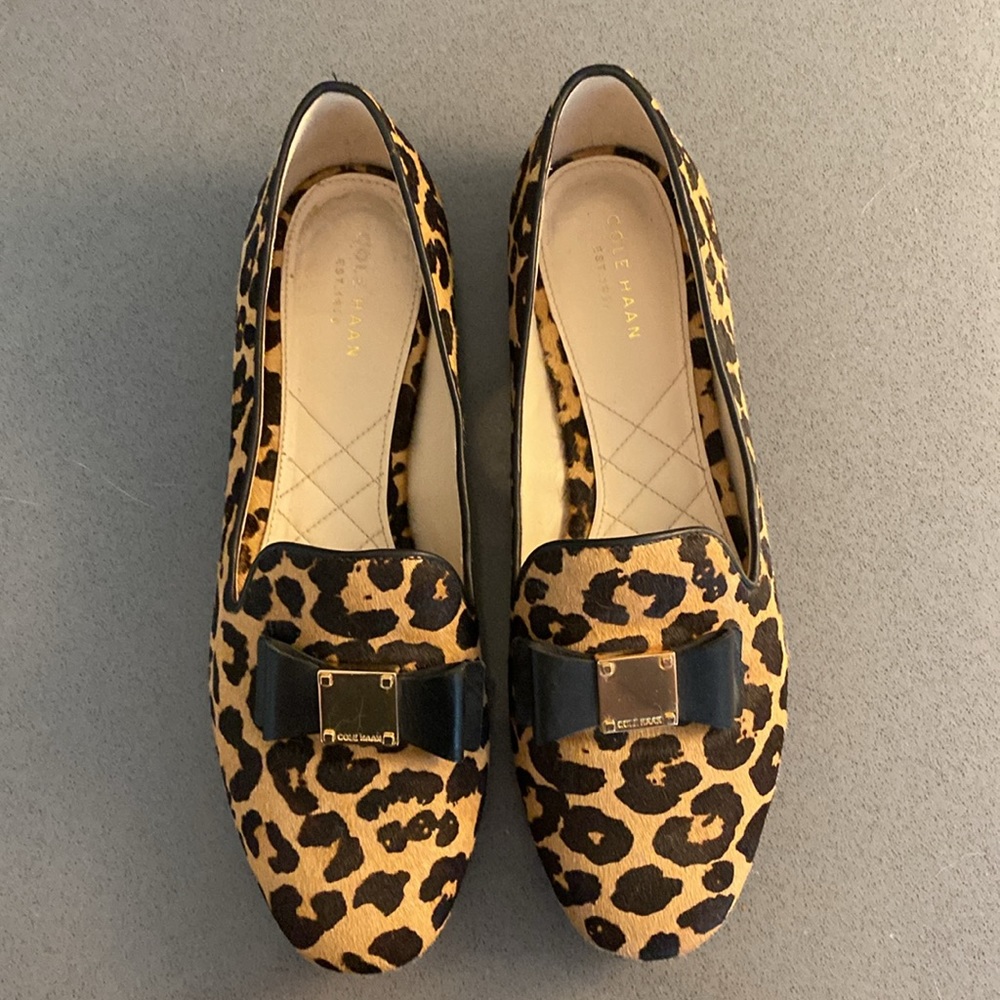 Leopard Cole Haan Tali Bow Loafers